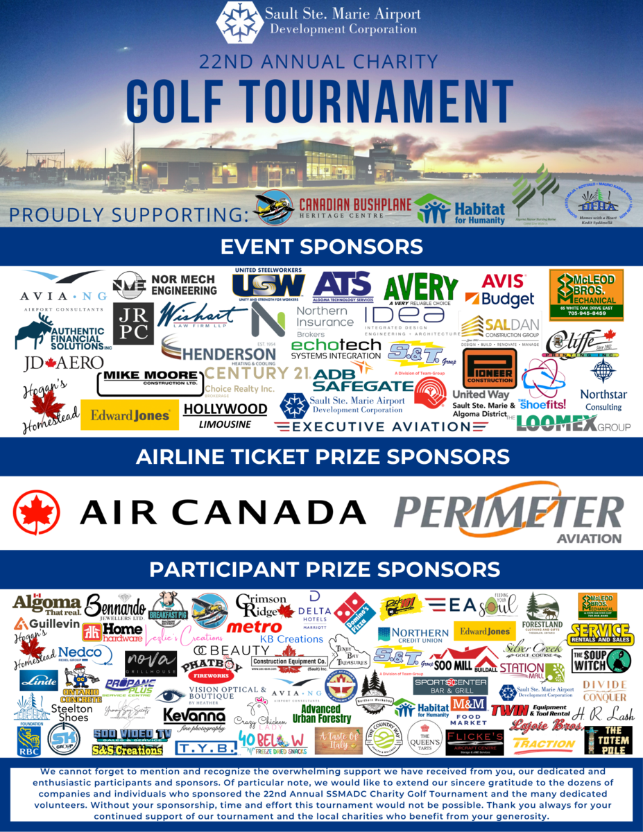 sponsor collage for 22nd annual tournament
