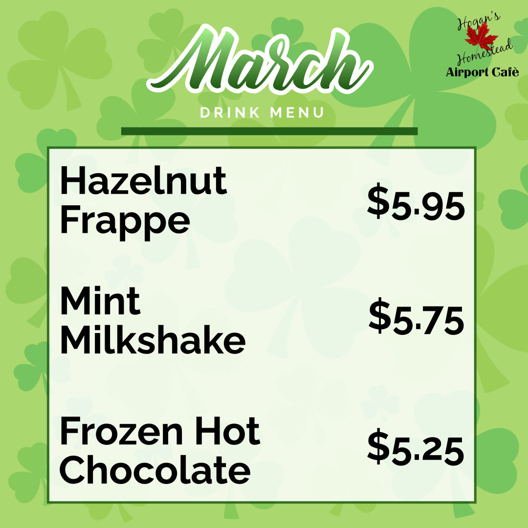 March Drink Menu