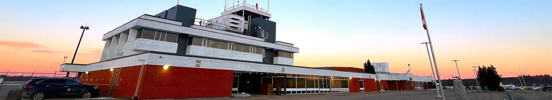 Front side of airport terminal