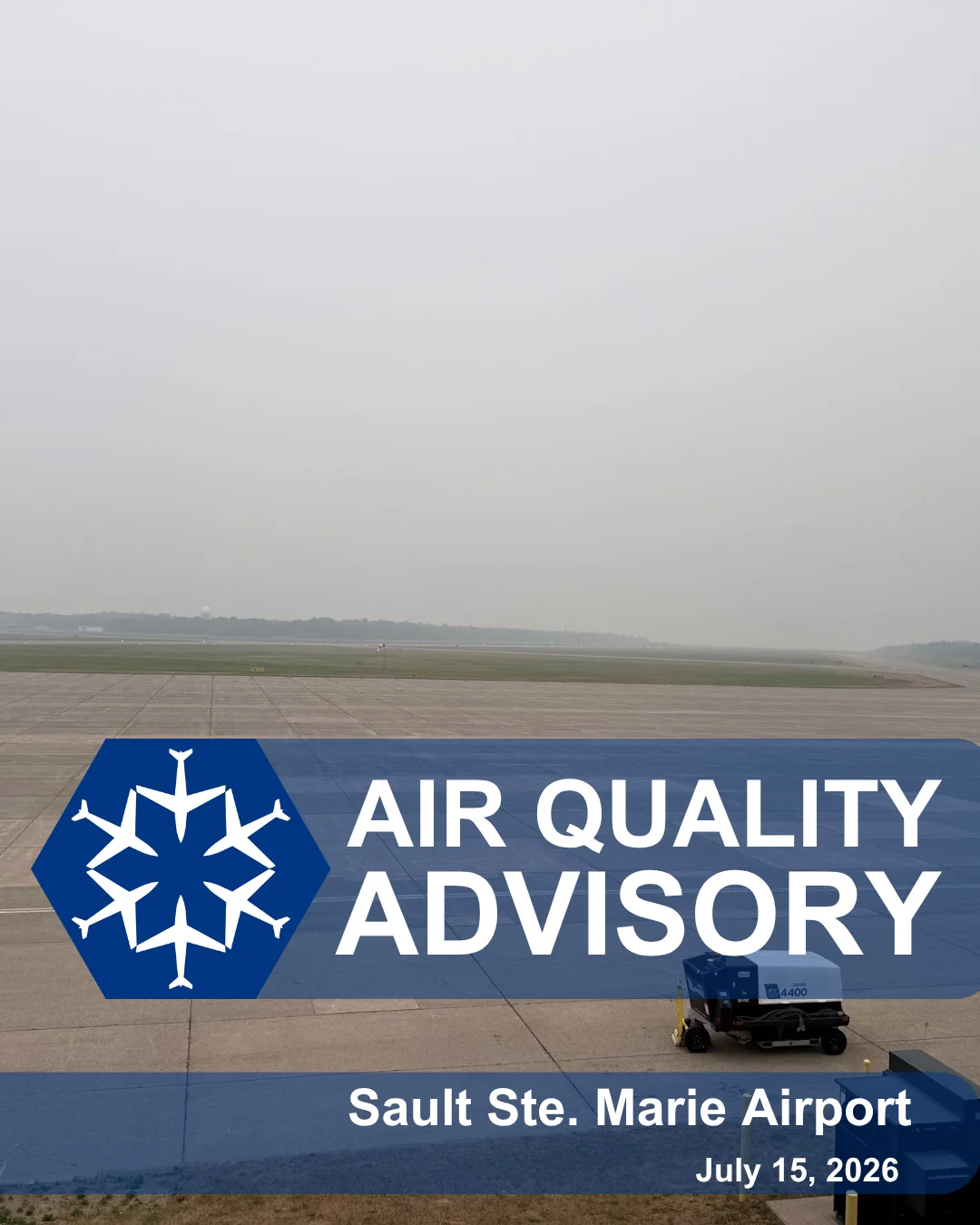 Display Image for Air Quality Advisory – Sault Ste. Marie Airport (CYAM) Issued: July 15, 2026